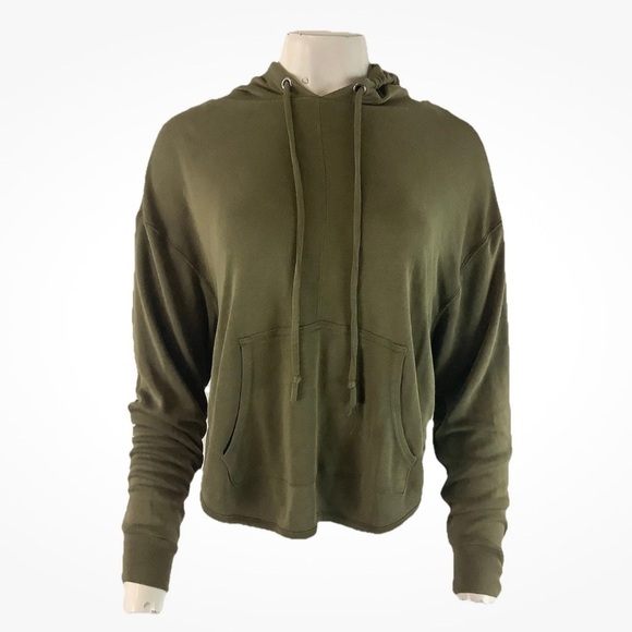 Free People Movement Sz S Back Into It Cut Out Hoodie Green Open Back Light - Picture 1 of 7
